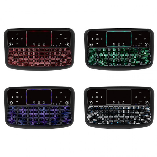 A36 2.4G Wireless Four Color Backlit QWERTY Mini Keyboard Touchpad Airmouse for TV Box Mini PC