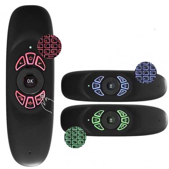 C120 Three Color Backlit 2.4G Wireless Mini Keyboard Airmouse C120 Three Color Backlit 2.4G Wireless Mini Keyboard Airmouse
