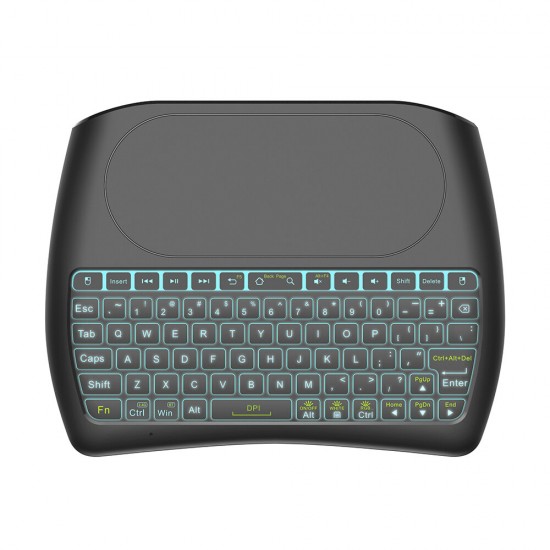 D8 USB 2.4G Wireless Mini Keyboard with 4.5 inch Touchpad Air Mouse Remote 7 Color Backlight Smart Remote Control