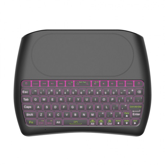 D8 USB 2.4G Wireless Mini Keyboard with 4.5 inch Touchpad Air Mouse Remote 7 Color Backlight Smart Remote Control