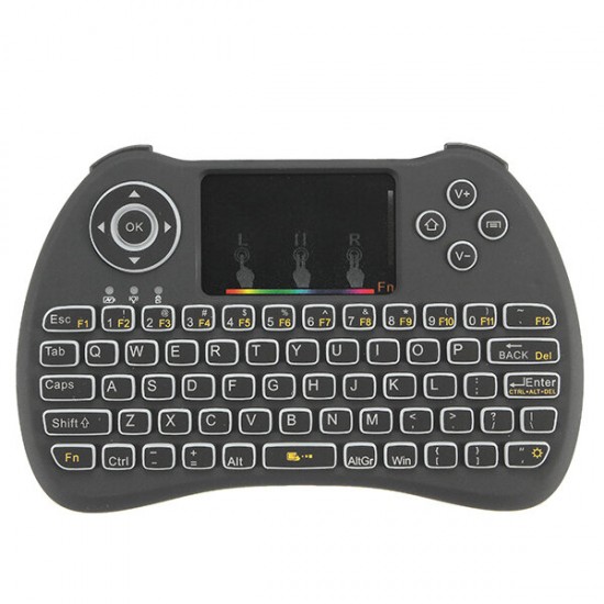 H9 Wireless Colorful Backlit Ajustable Brightness 2.4GHz Touchpad Air Mouse Mini Keyboard