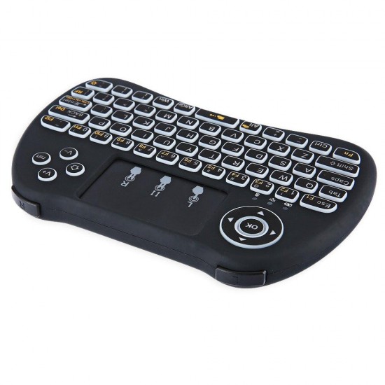 H9 Wireless QWERTY White Backlit 2.4GHz Touchpad Keyboard Air Mouse For TV Box MINI PC H9 Wireless QWERTY White Backlit 2.4GHz Touchpad Keyboard Air Mouse For TV Box MINI PC