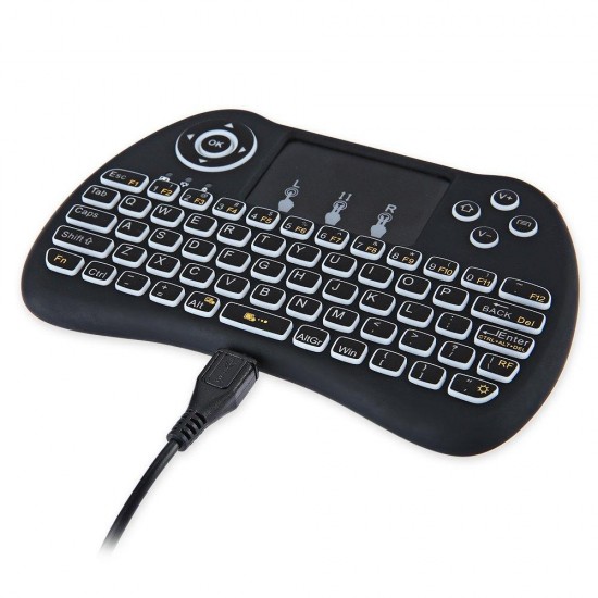 H9 Wireless QWERTY White Backlit 2.4GHz Touchpad Keyboard Air Mouse For TV Box MINI PC