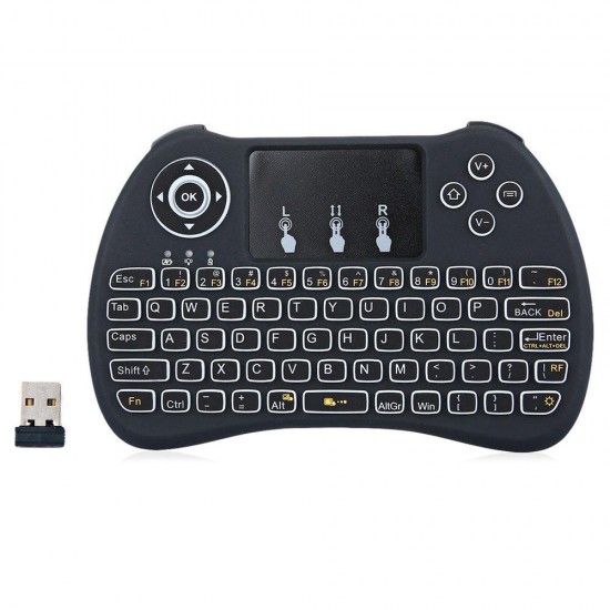 H9 Wireless QWERTY White Backlit 2.4GHz Touchpad Keyboard Air Mouse For TV Box MINI PC