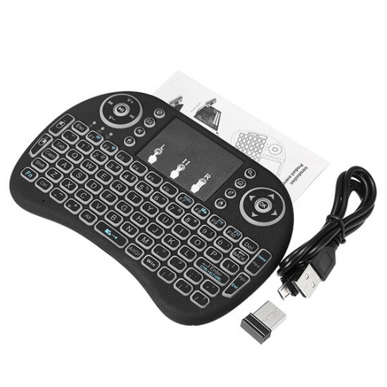 I8 2.4G Wireless Colorful Marquee Backlit Rechargeable Mini Keyboard Air Mouse Touchpad I8 2.4G Wireless Colorful Marquee Backlit Rechargeable Mini Keyboard Air Mouse Touchpad