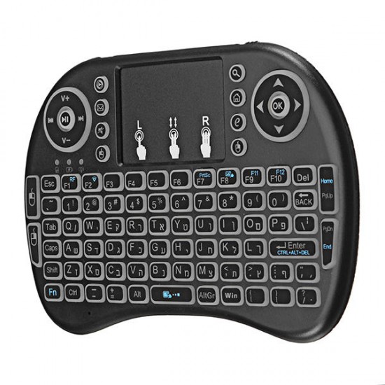 I8 2.4G Wireless White Backlit Hebrew Mini Keyboard Touchpad Air Mouse I8 2.4G Wireless White Backlit Hebrew Mini Keyboard Touchpad Air Mouse
