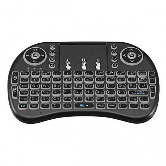 I8 2.4G Wireless White Backlit Hebrew Mini Keyboard Touchpad Air Mouse I8 2.4G Wireless White Backlit Hebrew Mini Keyboard Touchpad Air Mouse