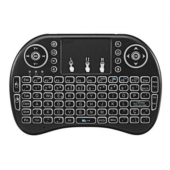 I8 2.4G Wireless White Backlit Portuguese Mini Keyboard Touchpad Air Mouse I8 2.4G Wireless White Backlit Portuguese Mini Keyboard Touchpad Air Mouse