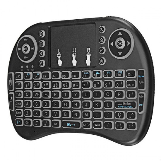 I8 2.4G Wireless White Backlit Portuguese Mini Keyboard Touchpad Air Mouse I8 2.4G Wireless White Backlit Portuguese Mini Keyboard Touchpad Air Mouse