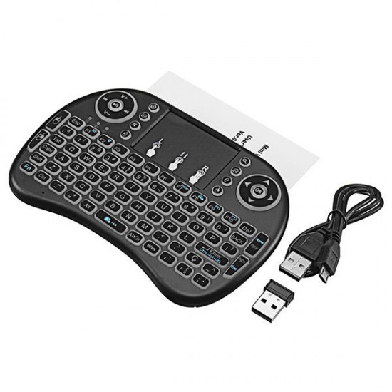 I8 2.4G Wireless White Backlit Portuguese Mini Keyboard Touchpad Air Mouse I8 2.4G Wireless White Backlit Portuguese Mini Keyboard Touchpad Air Mouse