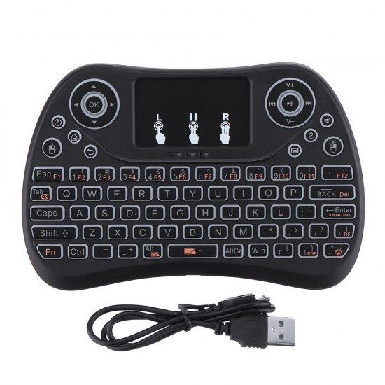 I8 Max Colorful Backlit 2.4G Wireless English Mini Keyboard Touchpad Airmouse for TV Box Smart TV PC