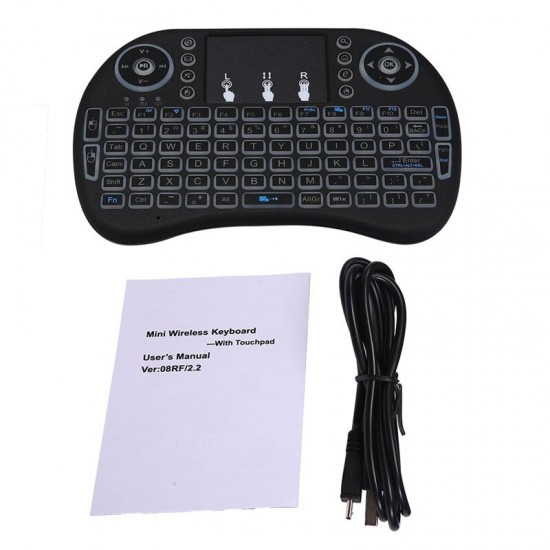 I8 Plus 2.4GHz Wireless 7 Colors Backlight Keyboard With Touchpad Mouse For TV Box/Smart TV/PC