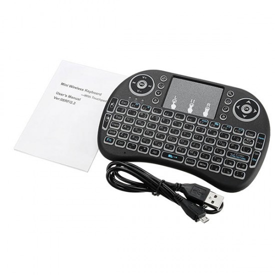 I8 Russian Wireless Three Color Backlit 2.4GHz Touchpad Keyboard Air Mouse