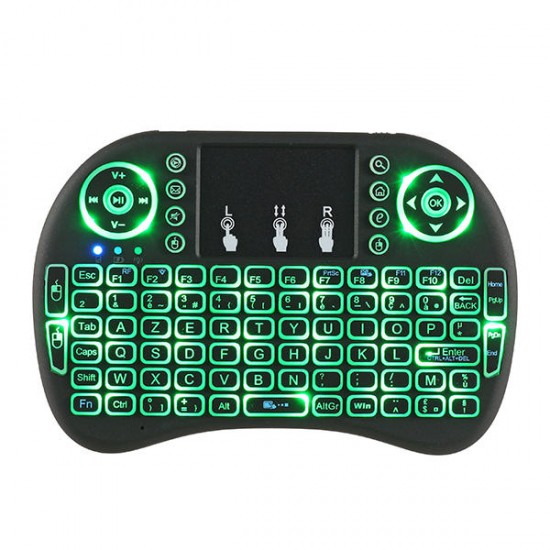 I8 Three Color Backlit French Version 2.4G Wireless Mini Keyboard Touchpad Air Mouse