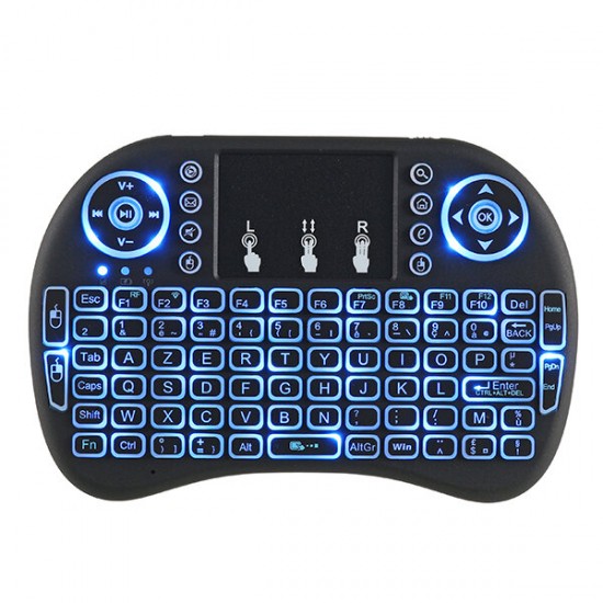 I8 Three Color Backlit French Version 2.4G Wireless Mini Keyboard Touchpad Air Mouse