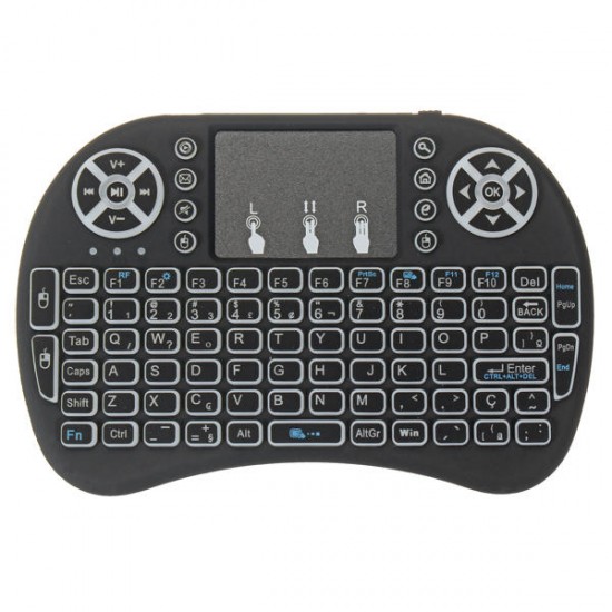 I8 Three Color Backlit Portuguese Version 2.4G Wireless Mini Keyboard Touchpad Air Mouse I8 Three Color Backlit Portuguese Version 2.4G Wireless Mini Keyboard Touchpad Air Mouse