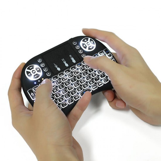 I8 White Backlit 2.4Ghz Wireless Mini Keyboard Air Mouse Touchpad I8 White Backlit 2.4Ghz Wireless Mini Keyboard Air Mouse Touchpad