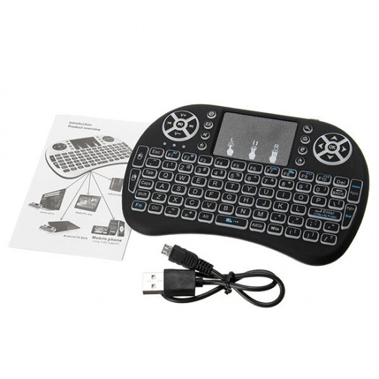 I8 White Backlit 2.4Ghz Wireless Mini Keyboard Air Mouse Touchpad I8 White Backlit 2.4Ghz Wireless Mini Keyboard Air Mouse Touchpad