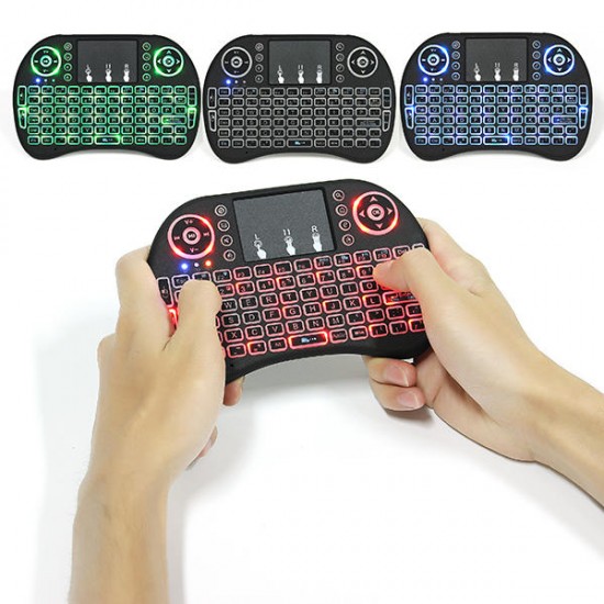 I8 Wireless Three Color Backlit 2.4GHz Touchpad Keyboard Air Mouse For TV Box MINI PC I8 Wireless Three Color Backlit 2.4GHz Touchpad Keyboard Air Mouse For TV Box MINI PC