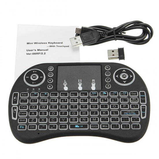 I8 Wireless Three Color Backlit 2.4GHz Touchpad Keyboard Air Mouse For TV Box MINI PC I8 Wireless Three Color Backlit 2.4GHz Touchpad Keyboard Air Mouse For TV Box MINI PC
