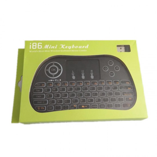 I86 Wireless White Backlit 2.4GHz Touchpad Keyboard Air Mouse