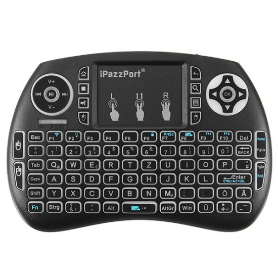 KP21SDL 2.4G Wireless Three Color Backlit German Version Mini Keyboard Touchpad Air Mouse KP21SDL 2.4G Wireless Three Color Backlit German Version Mini Keyboard Touchpad Air Mouse