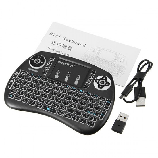 KP21SDL 2.4G Wireless Three Color Backlit German Version Mini Keyboard Touchpad Air Mouse