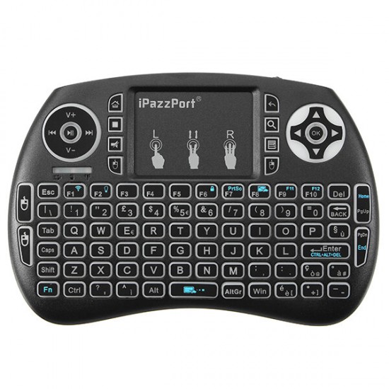 KP21SDL 2.4G Wireless Three Color Backlit Italian Version Mini Keyboard Touchpad Air Mouse