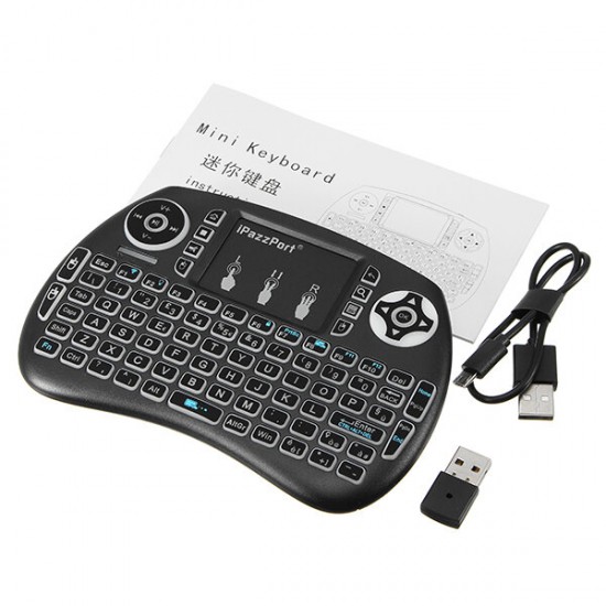 KP21SDL 2.4G Wireless Three Color Backlit Italian Version Mini Keyboard Touchpad Air Mouse