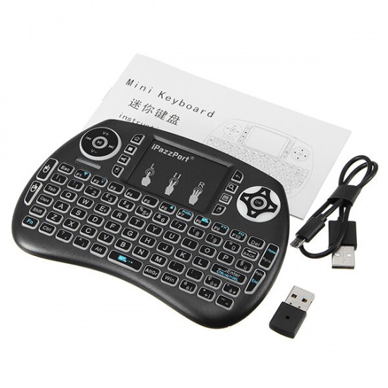 KP21SDL 2.4G Wireless Three Color Backlit Italian Version Mini Keyboard Touchpad Air Mouse KP21SDL 2.4G Wireless Three Color Backlit Italian Version Mini Keyboard Touchpad Air Mouse