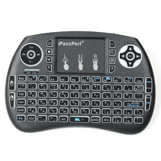 KP21SDL 2.4G Wireless Three Color Backlit Russian Version Mini Keyboard Touchpad Air Mouse