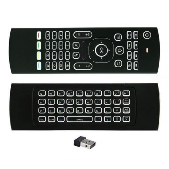 MX3 Wireless QWERTY White Backlit 2.4GHz Keyboard Air Mouse For TV Box MINI PC MX3 Wireless QWERTY White Backlit 2.4GHz Keyboard Air Mouse For TV Box MINI PC