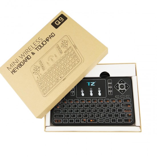 Q9 bluetooth Wireless 3 Colors Backlit Touchpad Air Mouse Mini Keyboard for Android TV Box Phone Q9 bluetooth Wireless 3 Colors Backlit Touchpad Air Mouse Mini Keyboard for Android TV Box Phone