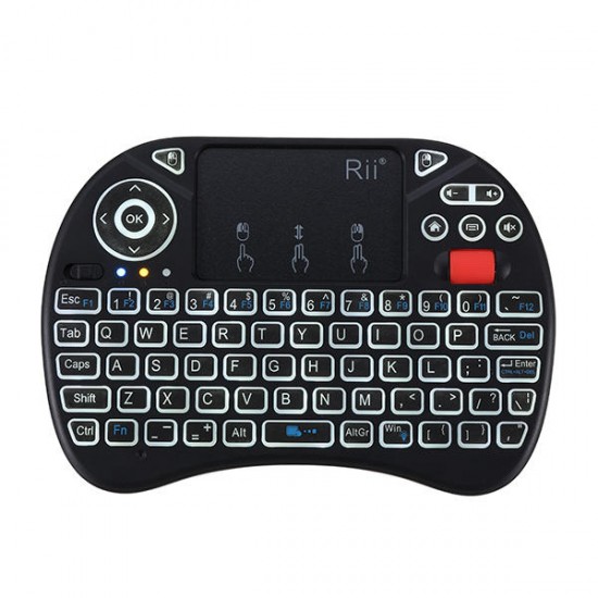 I8X 2.4G Wireless White Backlit Mini Keyboard Touchpad Airmouse with Scroll Wheel
