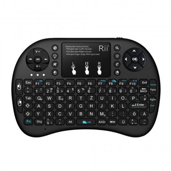 Mini I8 Plus White Backlit German 2.4G Wireless Mini Keyboard Touchpad Air Mouse