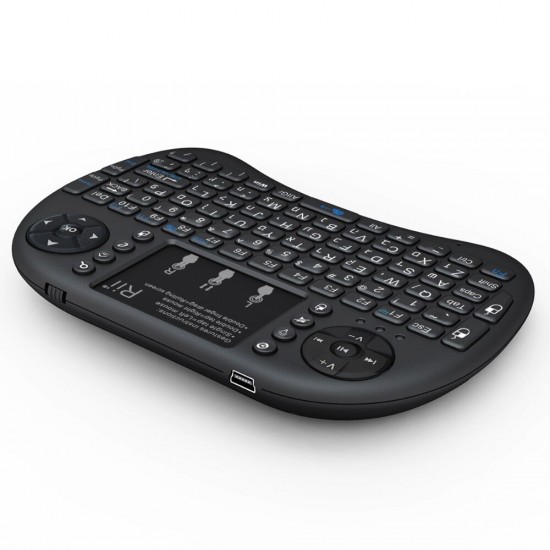 Mini I8 Plus White Backlit Hebrew 2.4G Wirelss Mini Keyboard Touchpad Air Mouse