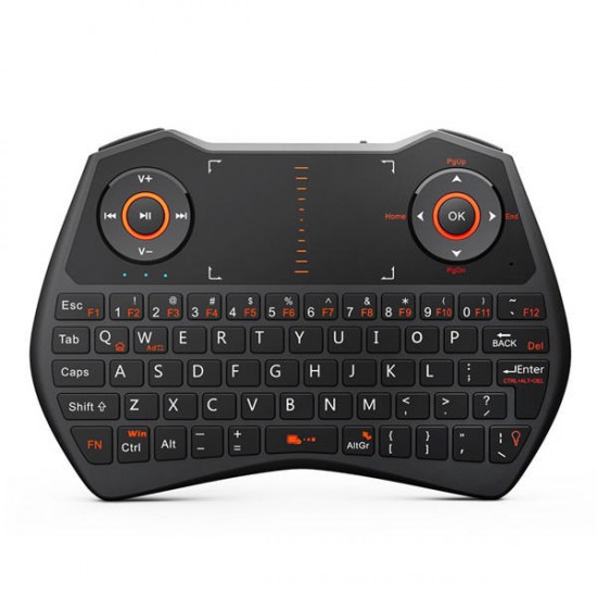 i28 2.4GHz Wireless Backlit Keyboard Touchpad Fly Air Mouse Control With Earphone Jack