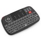 i4 French Mini Keyboard 2.4GHz Bluetooth Dual Modes Handheld Fingerboard Backlit Mouse Touchpad for PS4 for Xbox Windows Android TV Box PC