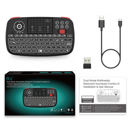 i4 French Mini Keyboard 2.4GHz Bluetooth Dual Modes Handheld Fingerboard Backlit Mouse Touchpad for PS4 for Xbox Windows Android TV Box PC i4 French Mini Keyboard 2.4GHz Bluetooth Dual Modes Handheld Fingerboard Backlit Mouse Touchpad for PS4 for Xbox Windows Android TV Box PC