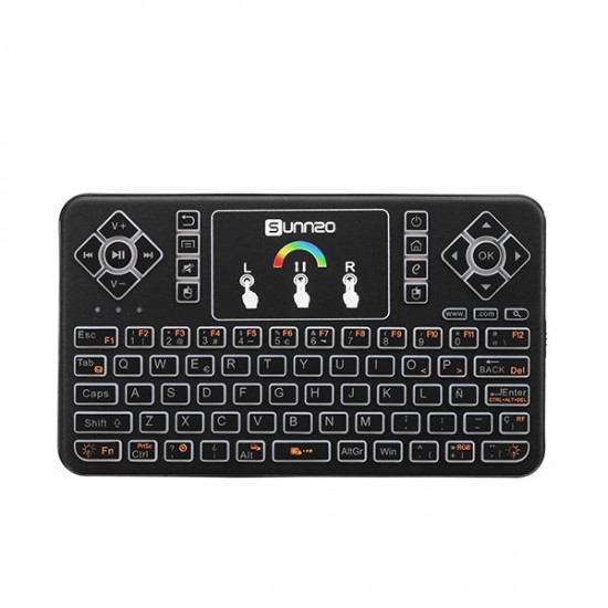 Q9 Air Mouse Spanish Version Wireless Colorful Backlit 2.4GHz Touchpad Mini Keyboard Q9 Air Mouse Spanish Version Wireless Colorful Backlit 2.4GHz Touchpad Mini Keyboard