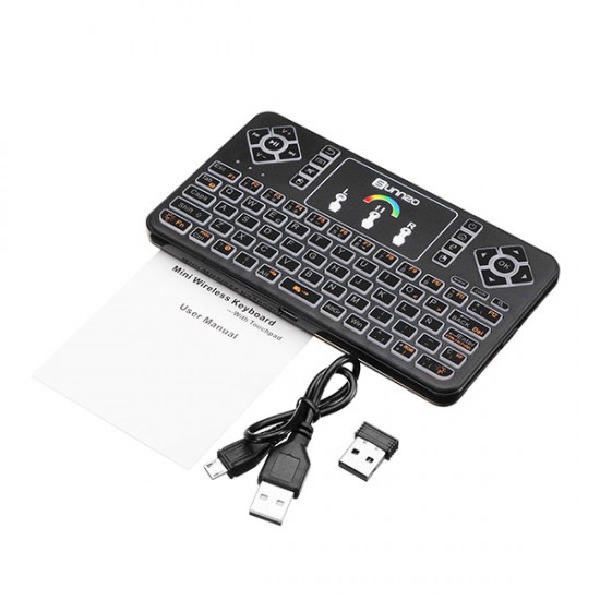 Q9 Air Mouse Spanish Version Wireless Colorful Backlit 2.4GHz Touchpad Mini Keyboard Q9 Air Mouse Spanish Version Wireless Colorful Backlit 2.4GHz Touchpad Mini Keyboard