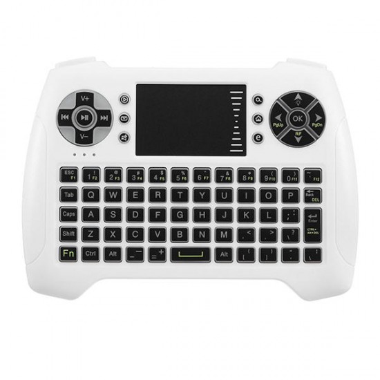 T16 Blue Backlit 2.4G Wireless White Mini Keyboard Touchpad Air Mouse