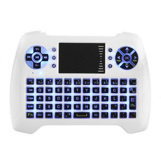 T16 Blue Backlit 2.4G Wireless White Mini Keyboard Touchpad Air Mouse