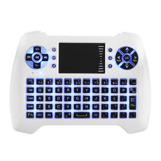 T16 Blue Backlit 2.4G Wireless White Mini Keyboard Touchpad Air Mouse T16 Blue Backlit 2.4G Wireless White Mini Keyboard Touchpad Air Mouse