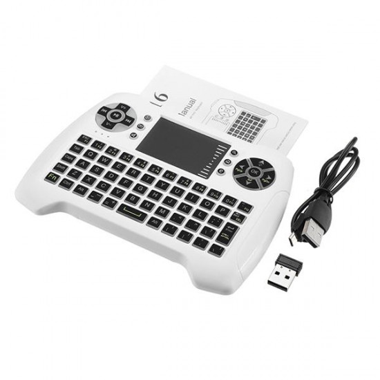 T16 Blue Backlit 2.4G Wireless White Mini Keyboard Touchpad Air Mouse T16 Blue Backlit 2.4G Wireless White Mini Keyboard Touchpad Air Mouse