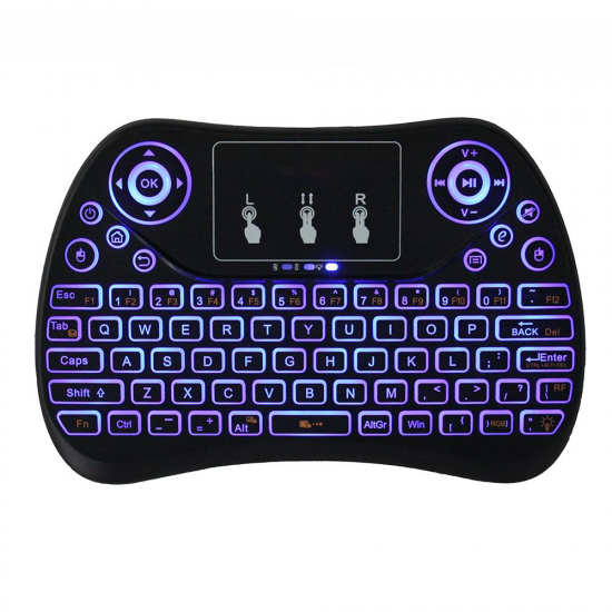 T2 Colorful Backlit 2.4G Touchpad Air Mouse Mini Wireless Keyboard for Android TV Box Laptop T2 Colorful Backlit 2.4G Touchpad Air Mouse Mini Wireless Keyboard for Android TV Box Laptop