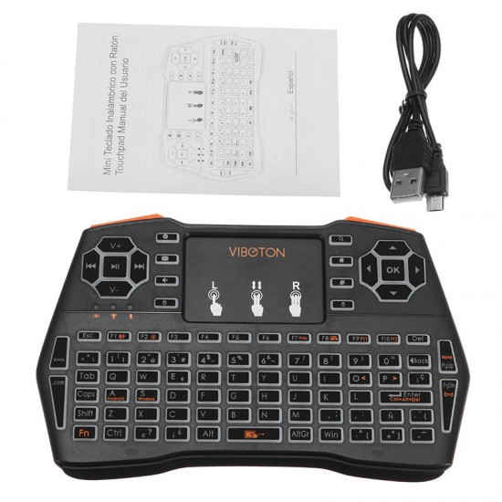 I8 Plus White Backlit Spanish Version 2.4G Wireless Mini Keyboard Touchpad AirMouse I8 Plus White Backlit Spanish Version 2.4G Wireless Mini Keyboard Touchpad AirMouse