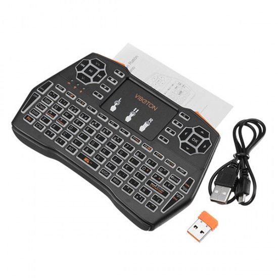 I8 Plus Spainish 2.4G Wireless Colorful Marquee Backlit Mini Keyboard Air Mouse Touchpad