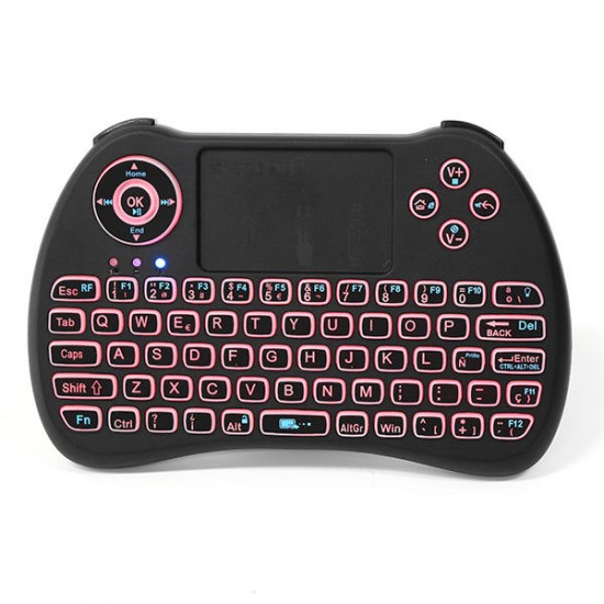 KP-810-21Q 2.4G Wireless English Three Color Backlit Mini Keyboard Touchpad Air Mouse