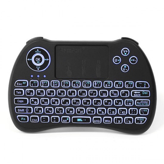 KP-810-21Q 2.4G Wireless Russian Three Color Backlit Mini Keyboard Touchpad Air Mouse